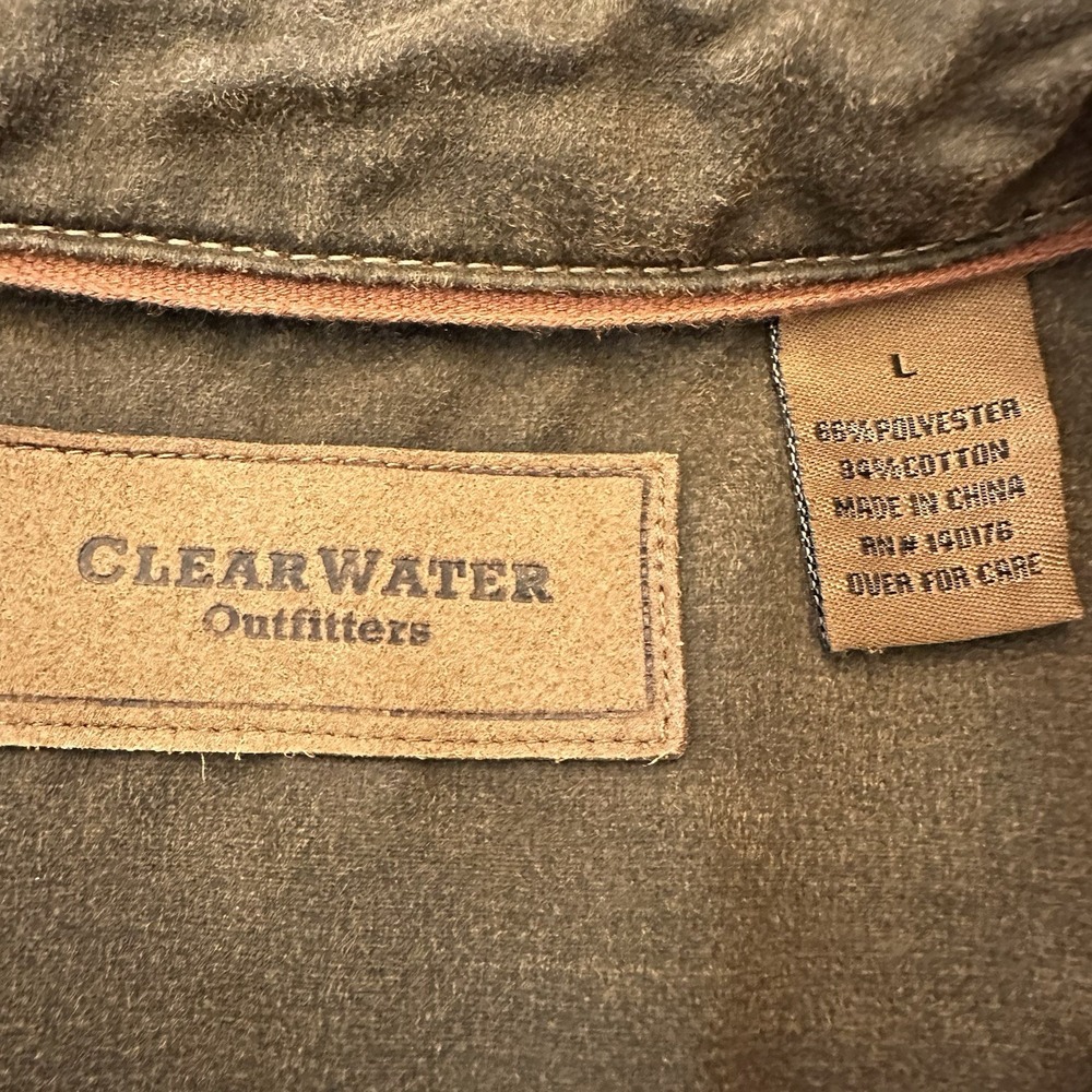 ClearWater Outfitters Faux Suede Ranch Jacket Men Large Snap Front Chore Shacket - Picture 11 of 13